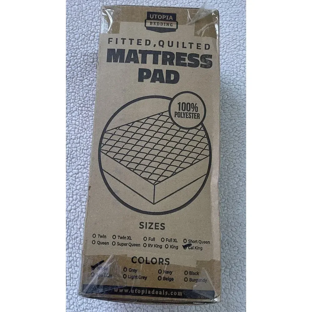 Utopia Bedding Quilted Fitted Mattress Pad, Cali King Elastic Fitted Mattress